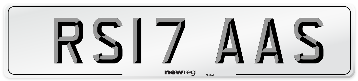 RS17 AAS Number Plate from New Reg